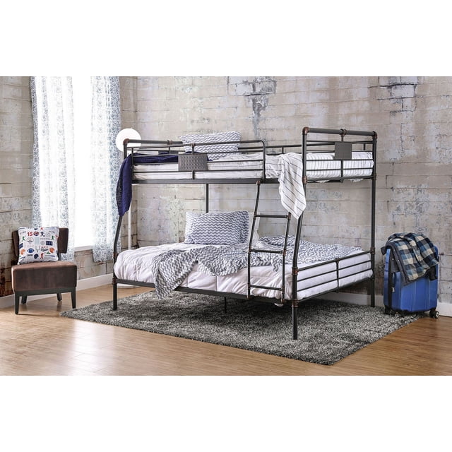 Curated visual reference: Gallery Detail: Bed Frame Industrial Style Metal Bunk Bed Full Over Queen