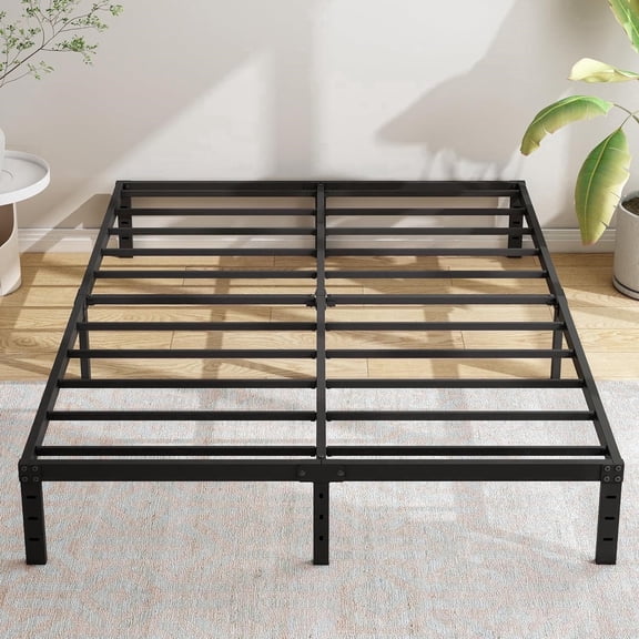Bed Frame King No Box Spring Needed,Heavy Duty Metal Platform Bed Frame with Storage Space