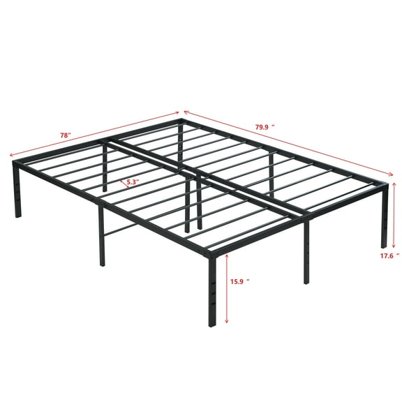 Bed Frame King Size Bed Frame , Heavy Duty Metal Bed Frame , Quick & Easy Assembly, No Noise, Black,Platform Bed Frame