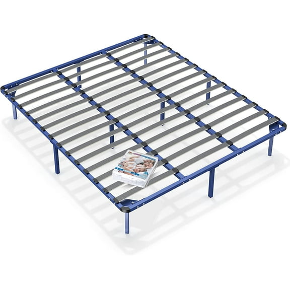 Bed Frame King Size Platform Heavy Duty Synthetic Slat Support Mattress Foundation,14 Inch Height No Box Spring Needed Support 1000 LB