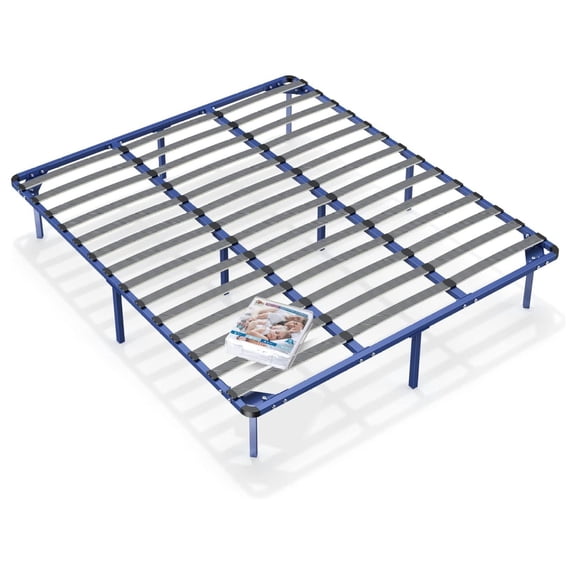 Bed Frame King Size Platform Heavy Duty Synthetic Slat Support Mattress Foundation,14 Inch Height No Box Spring Needed Support 1000 LB