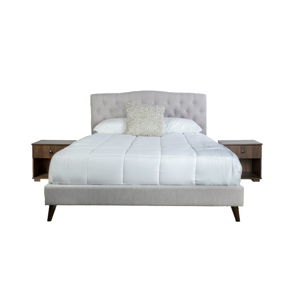 Bed Frame King Upholstered Bed With 2 Nightstands