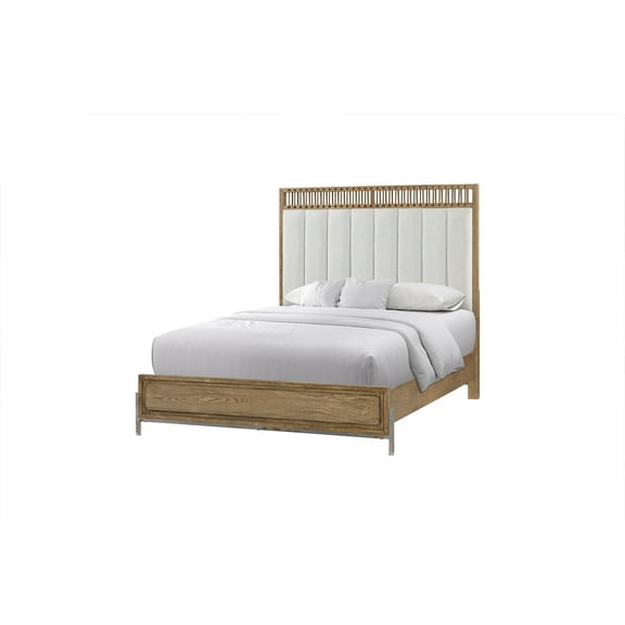 Bed Frame King Upholstered and Strap Panel Bed