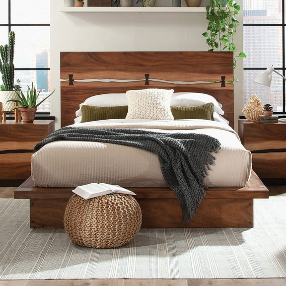Bed Frame Mallory Smokey Walnut California King Platform Bed