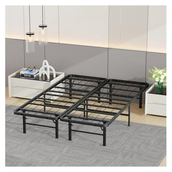 Bed Frame Metal Platform Bed Frame Mattress Foundation Box Spring Replacement Heavy Duty Steel Slat Easy Assembly Noise-Free Black,Twin/Full/King/Queen (Full)