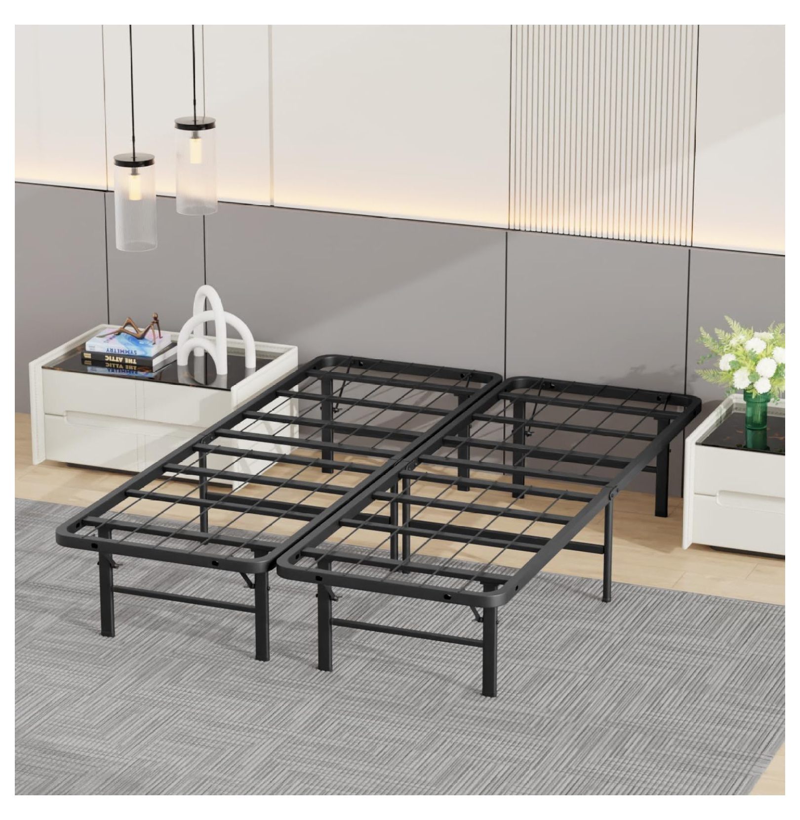 Bed Frame Metal Platform Bed Frame Mattress Foundation Box Spring
