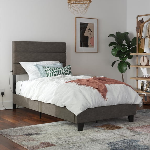 Bed Frame Paloma Upholstered Bed with USB