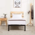 thumbnail image 1 of Bed Frame Platform Mecor Headboard & Slats Bedroom Furniture Wooden Twin Size, 1 of 6
