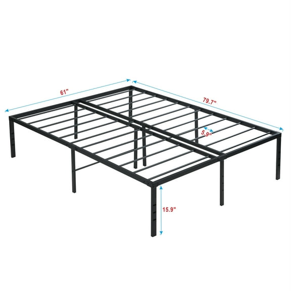 Bed Frame Queen Size Bed Frame , Heavy Duty Metal Bed Frame , Quick & Easy Assembly, No Noise, Black,Platform Bed Frame