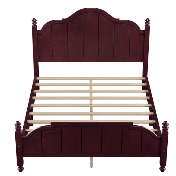 Bed Frame Queen Size with Headboard, Vintage Queen Bed Frame, Wooden Platform Queen Bed