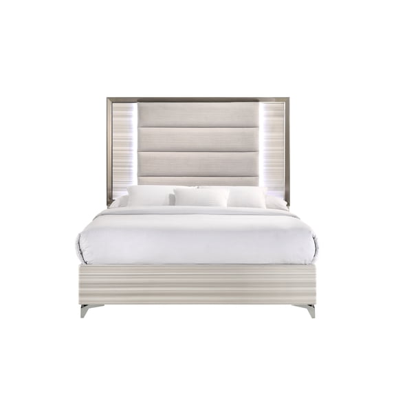 Bed Frame Star White Queen Bed With Led