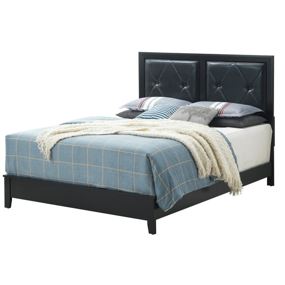 Bed Frame Stylish Transitional Queen Bed In Black