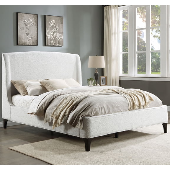 Bed Frame Theodore Snow Upholstered Eastern King Wingback Bed