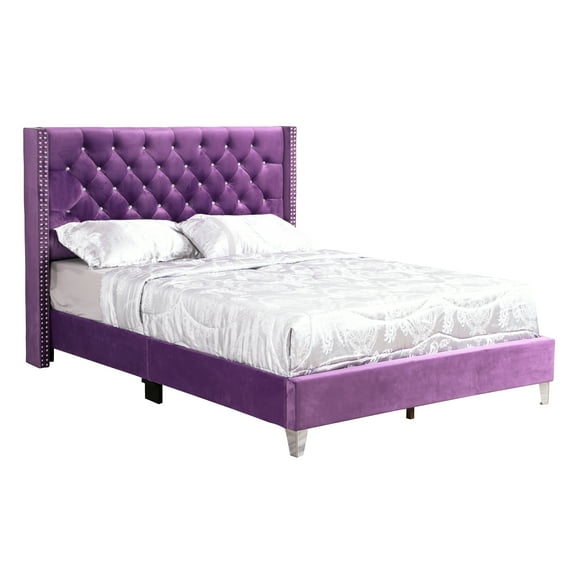 Bed Frame Tranquil Purple Queen Bed With Storage