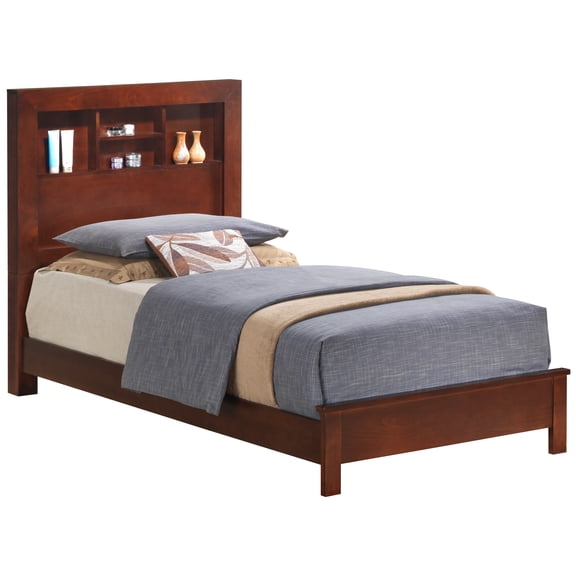 Bed Frame Transitional Cherry Twin Bed For Cozy Spaces