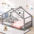 thumbnail image 1 of Bed Frame Twin Size House Bed Wood Bed, Gray(OLD SKU:WF282521AAE), 1 of 8