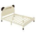 thumbnail image 1 of Bed Frame, Twin Size Platform Bed Frame with Slat Supports, Bear- Shaped Wood Bed Frame for Girls Boys Teens, No Box Spring Needed, 1 of 5