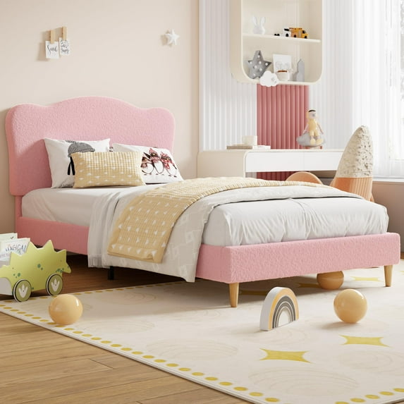 Bed Frame,Upholstered Platform Bed Frame With Adjustable Headboard,No Box Spring Required, Easy Assembly