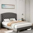 thumbnail image 1 of Bed Frame, Upholstered Platform Bed with Wingback Headboard,Button Tufted Bed Frame with Wood Slat Support, Easy Assembly, No Box Spring Needed,, 1 of 9