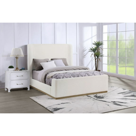 Bed Frame Vindra Cream Queen Sleigh Bed