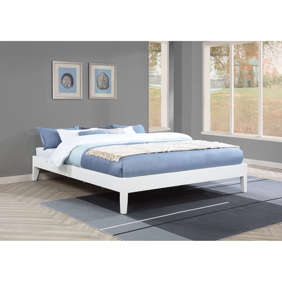 Bed Frame White California King Universal Platform Bed