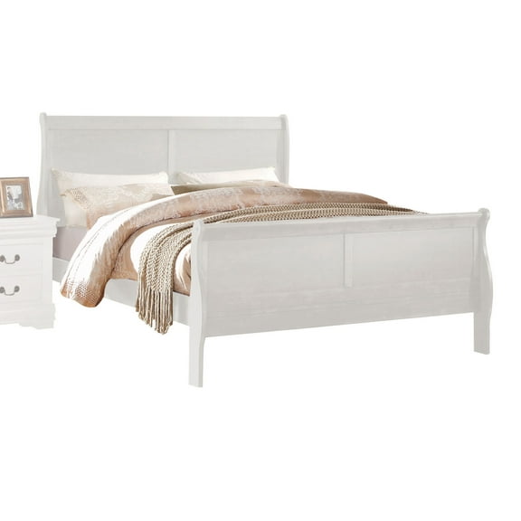 Bed Frame White Finish Queen Bed