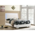 thumbnail image 1 of Bed Frame White High Gloss Wood Full LED Panel Bed, 1 of 7