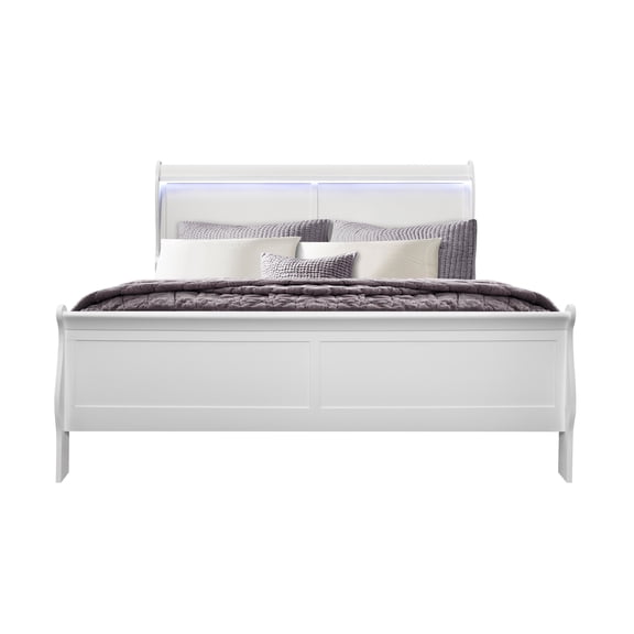 Bed Frame White King Bed With Led