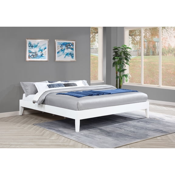 Bed Frame White King Universal Platform Bed