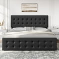 thumbnail image 1 of Bed Frame with Headboard,Linen Upholstered Platform Bed Frame with 4 Storage Drawers,Button Tufted Style,No Box Spring Needed, 1 of 7