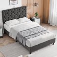 thumbnail image 1 of Bed Frame with Headboard, Upholstered Bed Frame, Heavy-Duty Platform Bed Frame, Upholstered Mattress Foundation No Box Spring Needed, 1 of 7