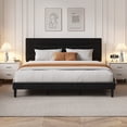 thumbnail image 1 of Bed Frame with Headboard,Upholstered Platform Bed with Wood Slats Support, No Box Spring Needed, Easy Assembly, Noise Free, Beige Velvet, 1 of 10
