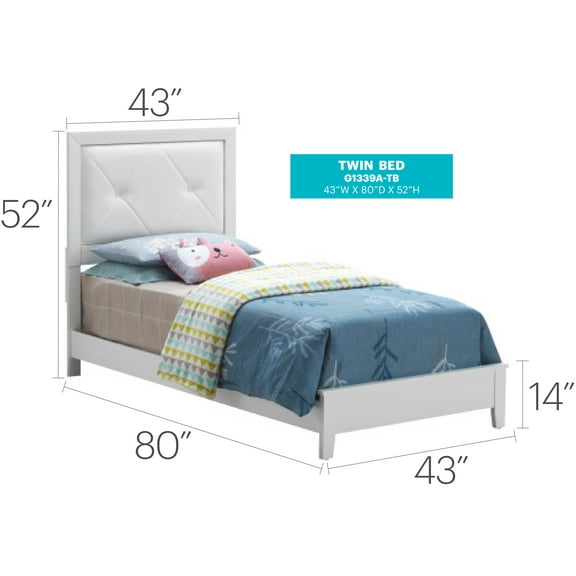 Bed Frames, Elegant Transitional Twin Bed In White, White Adjustable Bed Base,Mdf Storage Beds Frames, Furniture Bedroom Furniture Beds, Frames & Bases Elegant Transitional Twin Bed In White