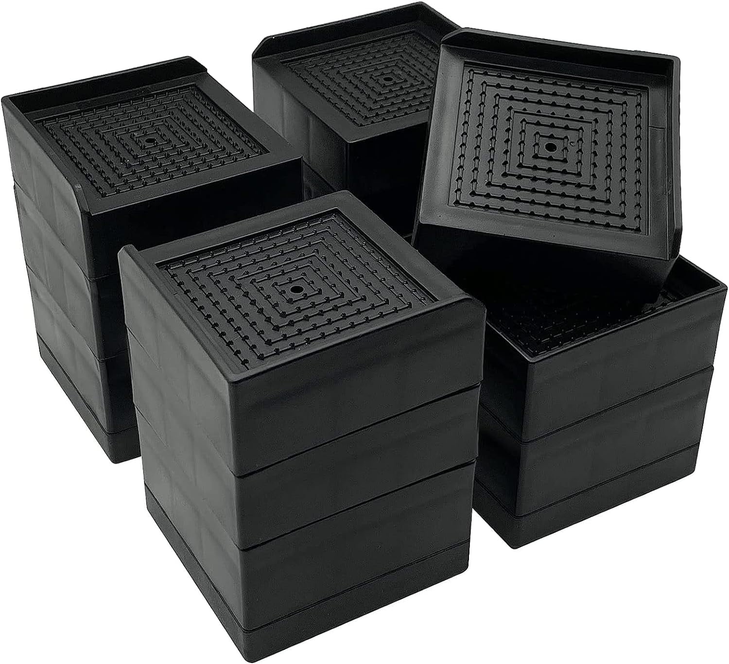 Bed Fruniture Risers Set of 4, Oversized Adjustable Bed Raise Blocks, Elevation in Height 2, 4