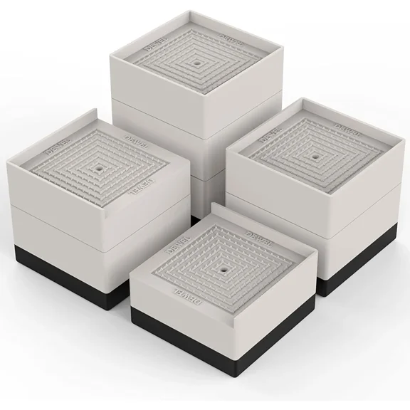 Bed Furniture Riser 4 Packs Beige Adjustable Square Heavy Duty Furniture Risers for Sofa Table Cabinet Chairs 0.29 lb Rubber?