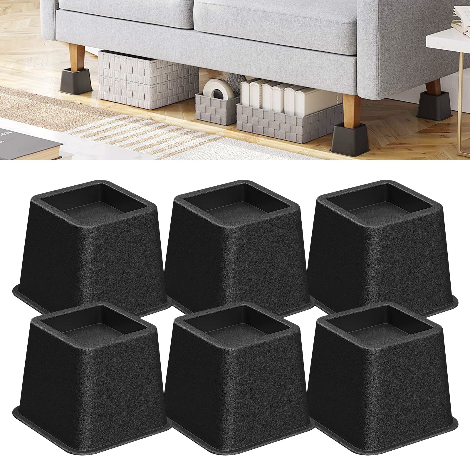 Bed Furniture Risers 3 inch, Heavy Duty Bed Elevators, Table Legs Extenders Furniture Risers for