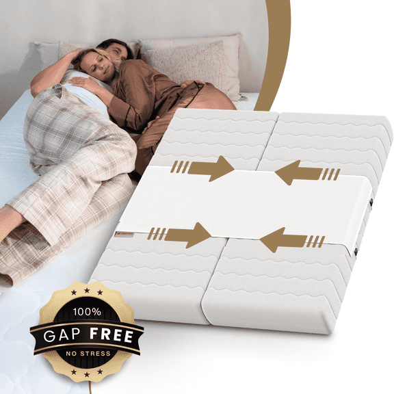 Bedbinder DeLuxe Bed Bridge Twin to King Mattress Connector for Adjustable Beds, Stops Mattress Sliding & Bed Gaps, Washable, No Metal Clips