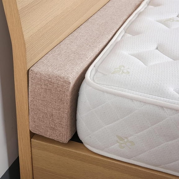 Bed Gap Filler Beige Bed Gap Filler Wall Side for Dorm Room, Rectangle Headboard Footboard, Single/Double/Queen/King Bed Guard Mattress Extender (Size : 36x5x3/90x13x8cm)