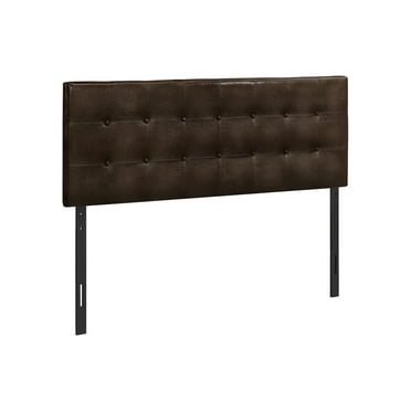 Bed, Headboard Only, Queen Size, Bedroom, Upholstered, Brown Leather Look, Transitional,