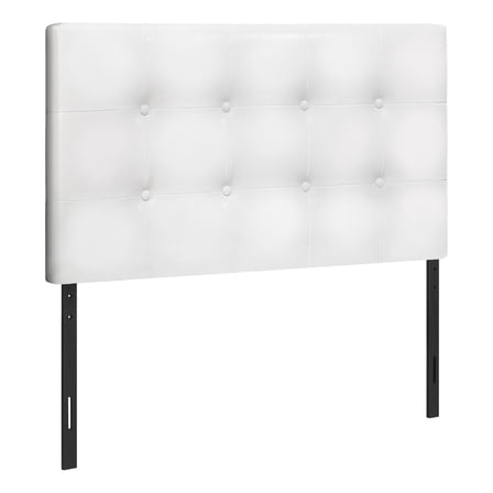 Contemporary Home Living 47.5" White and Black Contemporary Button-Tufted Upholstered Twin Size Bed