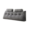 thumbnail image 1 of Bed Headboard Pillow Reading Backrest Cushion With 2 Headrests Side Storage Pockets Tufted Lumbar Support Washable Cover For Sitting Up Gaming Working Bedroom Decor#Gray, 1 of 3