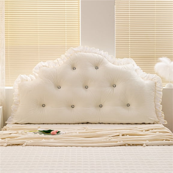 Bed Headboard Reading Pillow, Full Size Oversized Large Twin Compatible Positioning Support Cushion, MultiPurpose Lumbar Pad for Standard Beds, Sofa Beds and Bedroom