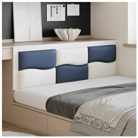 Bed Headboard Wall Pad, Wall Pad Children's Room, Anti-Collision Soft Headboard, Self-Adhesive Removable Protective Plate For Playroom Living Area