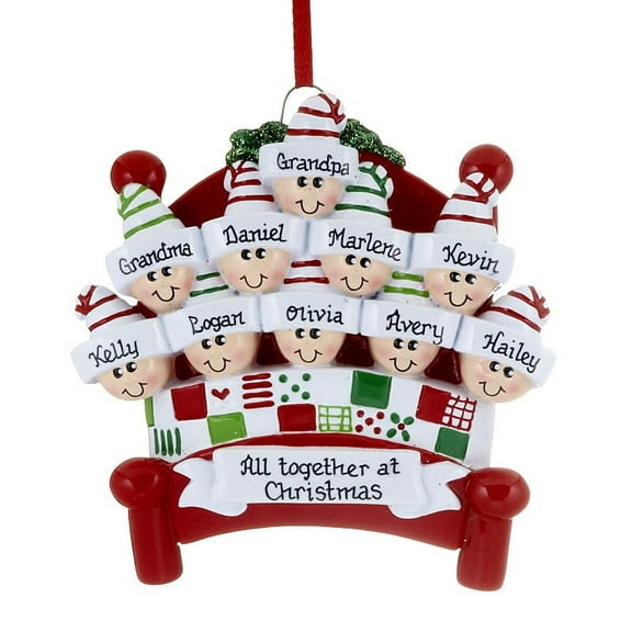 Bed Heads Family 10 Personalized Christmas Ornament DO-IT-YOURSELF