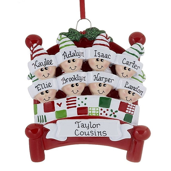 Bed Heads Family 8 Personalized Christmas Ornament DO-IT-YOURSELF