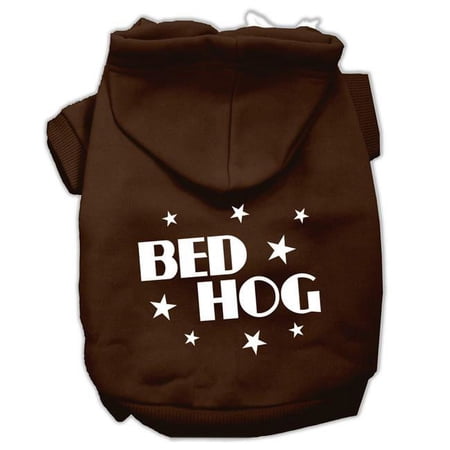 Bed Hog Screen Printed Pet Hoodies, Brown - Large 14