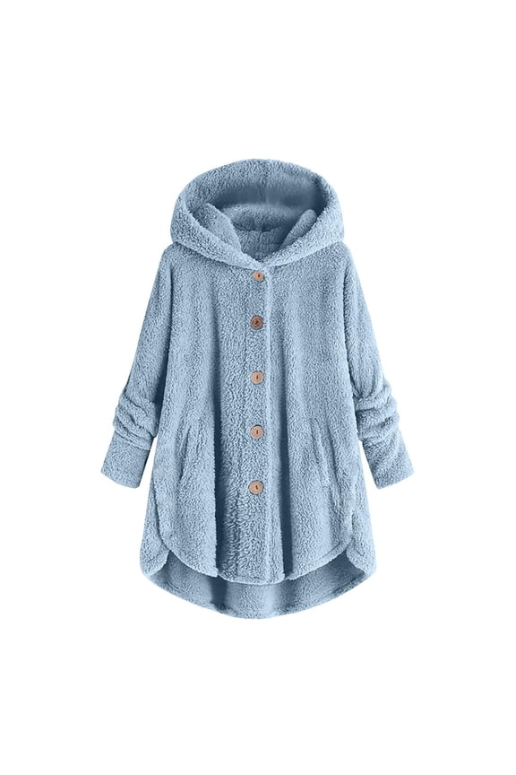 Bed Jackets for Teens Girls Sherpa Fleece Blanket Jacket Oversized Button Down Fuzzy Long Coat Winter Sweaters