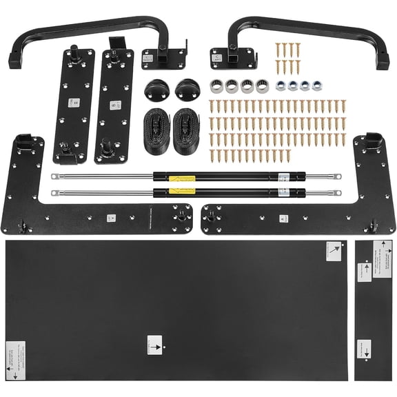 Bed Kit, Full Size, Deluxe DIY Wall Bed Mechanical Hardware Kit, Pneumatic Lever Heavy Duty Bed Frame Support, Folding Cabinet Wall Bed Space Saving Design for Guestroom