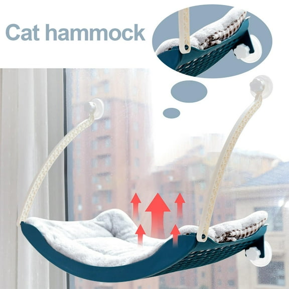 Bed Kitty Saving Mesh Cat Window Mounted Hammock Perches Shelf for Blue
