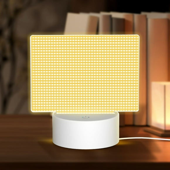 Bed Lamp 5.9in5.9in Rectangular Acrylic Light Usb Night Light Is Suitable For Bedroom Living Room Study Office And Other Scenes Gingham Yellow